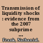 Transmission of liquidity shocks : evidence from the 2007 subprime crisis /