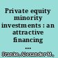 Private equity minority investments : an attractive financing alternative for family firms /
