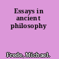 Essays in ancient philosophy