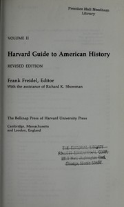Harvard Guide to American History.