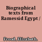 Biographical texts from Ramessid Egypt /