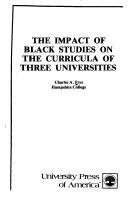 The impact of Black studies on the curricula of three universities /