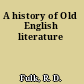 A history of Old English literature