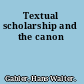 Textual scholarship and the canon