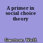 A primer in social choice theory