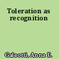 Toleration as recognition