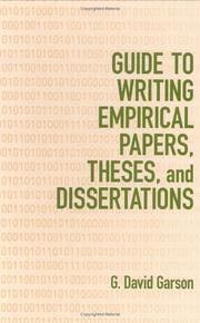 Guide to writing empirical papers, theses, and dissertations /