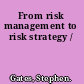 From risk management to risk strategy /