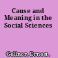 Cause and Meaning in the Social Sciences