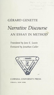 Narrative discourse : an essay in method /