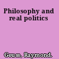 Philosophy and real politics