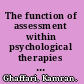 The function of assessment within psychological therapies a psychodynamic view /