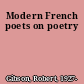 Modern French poets on poetry