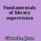 Fundamentals of library supervision