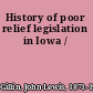 History of poor relief legislation in Iowa /