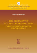 Los documentos notariales mortis causa: : Para un análisis contrastivo Español-Italiano /