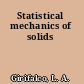 Statistical mechanics of solids