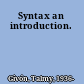 Syntax an introduction.