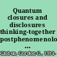Quantum closures and disclosures thinking-together postphenomenology and quantum brain dynamics /