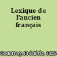 Lexique de l'ancien français