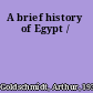 A brief history of Egypt /