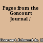 Pages from the Goncourt Journal /