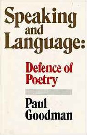 Speaking and language : defence of poetry /