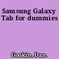 Samsung Galaxy Tab for dummies