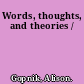 Words, thoughts, and theories /