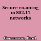 Secure roaming in 802.11 networks