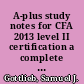 A-plus study notes for CFA 2013 level II certification a complete course of study for chartered financial analyst /