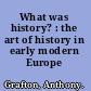 What was history? : the art of history in early modern Europe /