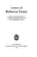 Letters of Rebecca Gratz /