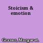 Stoicism & emotion