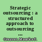 Strategic outsourcing : a structured approach to outsourcing decisions and initiative /