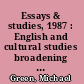 Essays & studies, 1987 : English and cultural studies broadening the context /