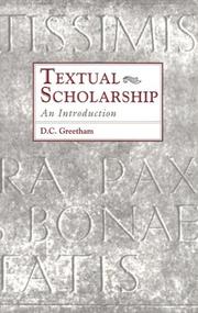 Textual scholarship : an introduction /