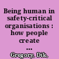 Being human in safety-critical organisations : how people create safety, what stops them and what to do about it /