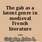 The gab as a latent genre in medieval French literature : drinking and boasting in the Middle Ages /