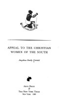 Appeal to the Christian women of the South.