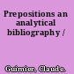Prepositions an analytical bibliography /