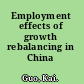 Employment effects of growth rebalancing in China