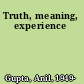 Truth, meaning, experience