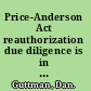 Price-Anderson Act reauthorization due diligence is in order /
