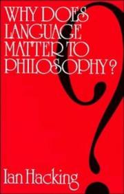 Why does language matter to philosophy? /