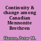 Continuity & change among Canadian Mennonite Brethren