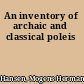 An inventory of archaic and classical poleis