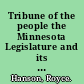 Tribune of the people the Minnesota Legislature and its leadership /