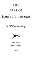 The days of Henry Thoreau /