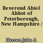 Reverend Abiel Abbot of Peterborough, New Hampshire /